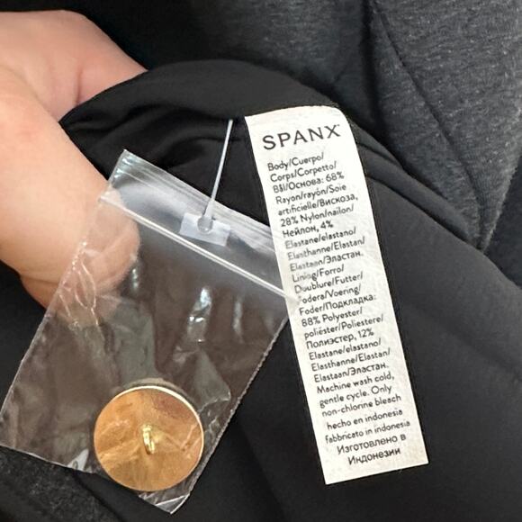 SPANX Ponte Asymmetrical Blazer Heather Gray Sz L {LL36} - Picture 6 of 7